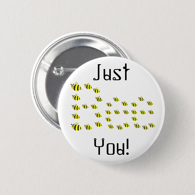 Gelbe Hummelbienen Button (Vorne & Hinten)