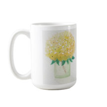 Gelbe Hydrangeas in einer Vase