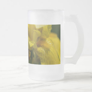 Gelbe Iris Beard Mattiert Glass Bear Tasse