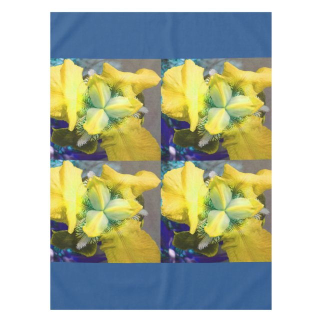 Gelbe Iris-Blume Tischdecke (Vorderseite)