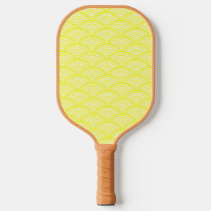 Gelbe japanische Wellen Muster Pickleball Paddel Schläger