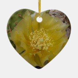Gelbe Kakteen im Blut Keramik Ornament
