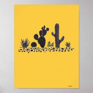 Gelbe Kakteen und Sukkulents Poster