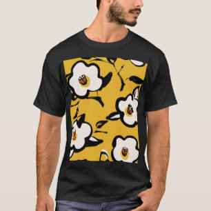 Gelbe Kamelie, skizzenhaftes florales Vintage. T-Shirt