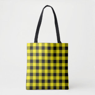 Gelbe Karierte Totbeutel Tasche
