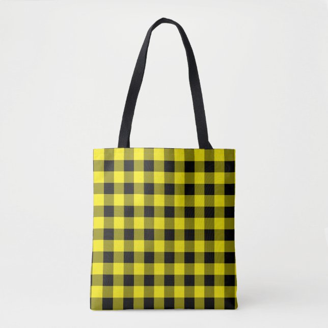 Gelbe Karierte Totbeutel Tasche (Vorderseite)