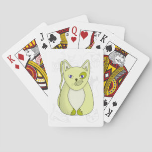 Gelbe Katze mit Naughty Smile Duvet Abdeckung Spielkarten