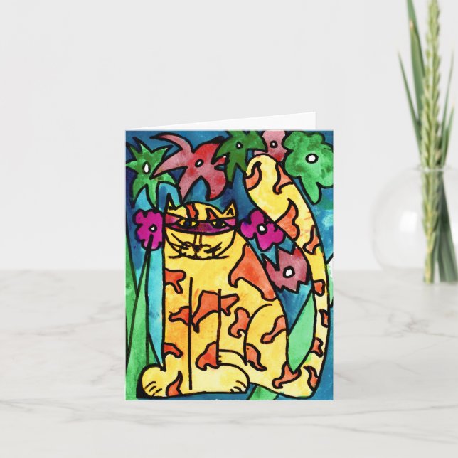 Gelbe Katze • Nick Abrams, altern 8 - Karte (Vorderseite)