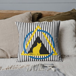 Gelbe Katze Niedlich Cool Moderne Farbenfrohe Stre Kissen