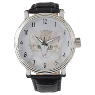 Gelbe Katzenmalerei - Niedliche Original Katzenkun Armbanduhr