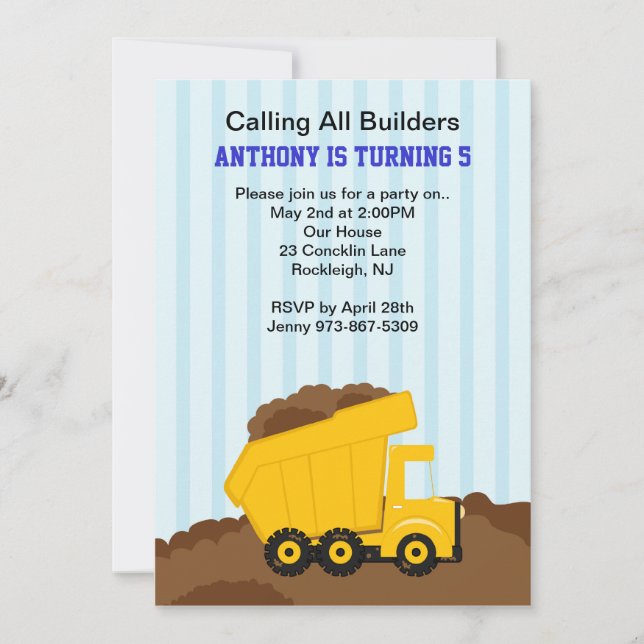 Gelbe Kipper-Jungen-Geburtstags-Einladung Einladung (Vorderseite)