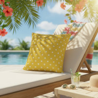 Gelbe Kissen im Freien | Niedliche Polka Dot Print