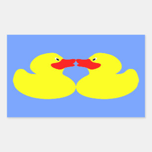 gelbe kleine Enten Rechteckiger Aufkleber