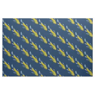 Gelbe Koi Fisch-Wasserfarbe Japanerkunst Stoff