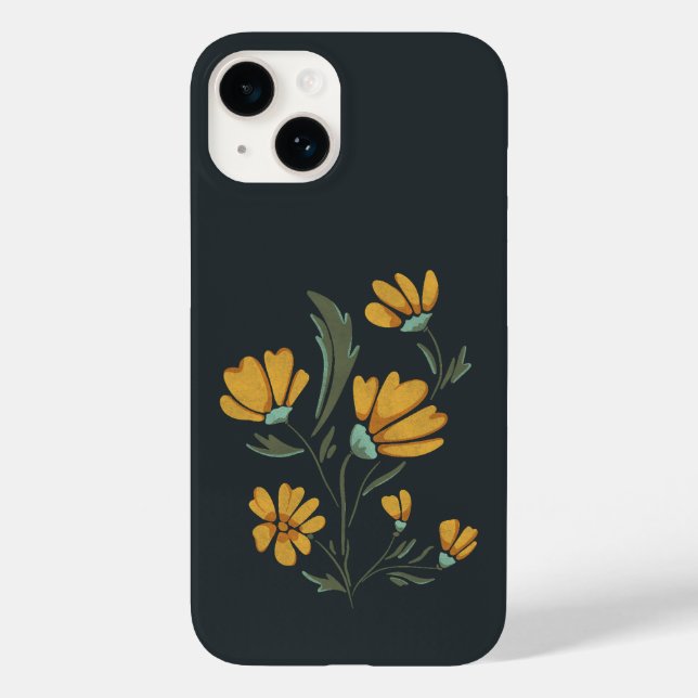 Gelbe Kosmos Blume Einfache Schönheit Case-Mate iPhone 14 Hülle (Rückseite)