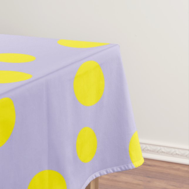 Gelbe Kreise auf lila Muster Tischdecke (Beispiel)