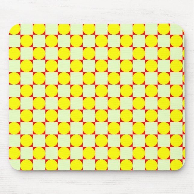 Gelbe Kreisel des Roten Quadrats Mousepad (Vorne)