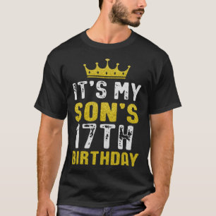Gelbe Krone 17. Tag für Sohn aus Mama Vater T-Shirt