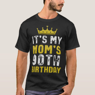 Gelbe Krone 90. Geburtstag für Mama von Sohn Tocht T-Shirt