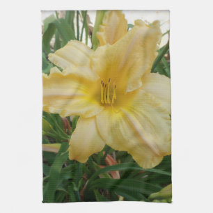 Gelbe Küchenhandtuch mit Lilienblüte Geschirrtuch