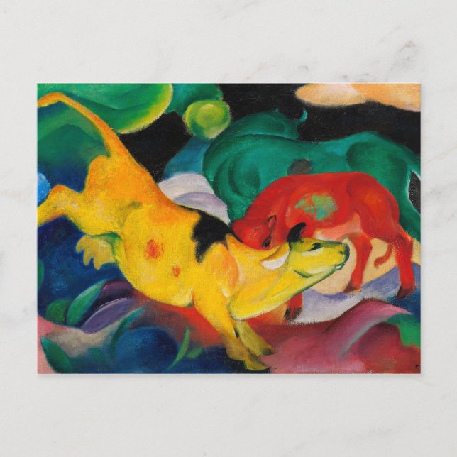 Gelbe Kuh von Franz Marc Postkarte (Vorderseite)