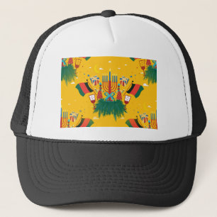 Gelbe Kwanzaa Truckerkappe