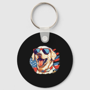 Gelbe Labrador 4. Juli Design Patriotic Pup Labrad Schlüsselanhänger
