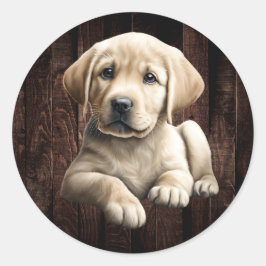 Gelbe Labrador-Aufkleber Runder Aufkleber