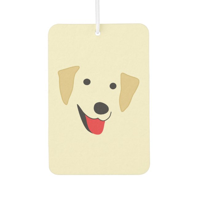 Gelbe Labrador Autolufterfrischer (Vorderseite)