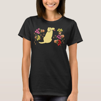 Gelbe Labrador-Blume T-Shirt