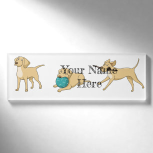 GELBE LABRADOR CARTOON 2 NAMENSCHILD