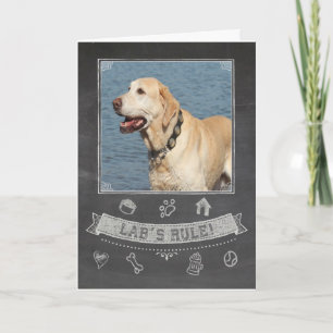 Gelbe Labrador Chalkboard Geburtstagkarte Karte