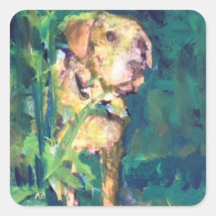 Gelbe Labrador Creek Painting Sticker