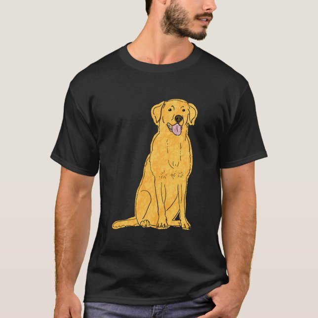 Gelbe Labrador Design T-Shirt (Vorderseite)