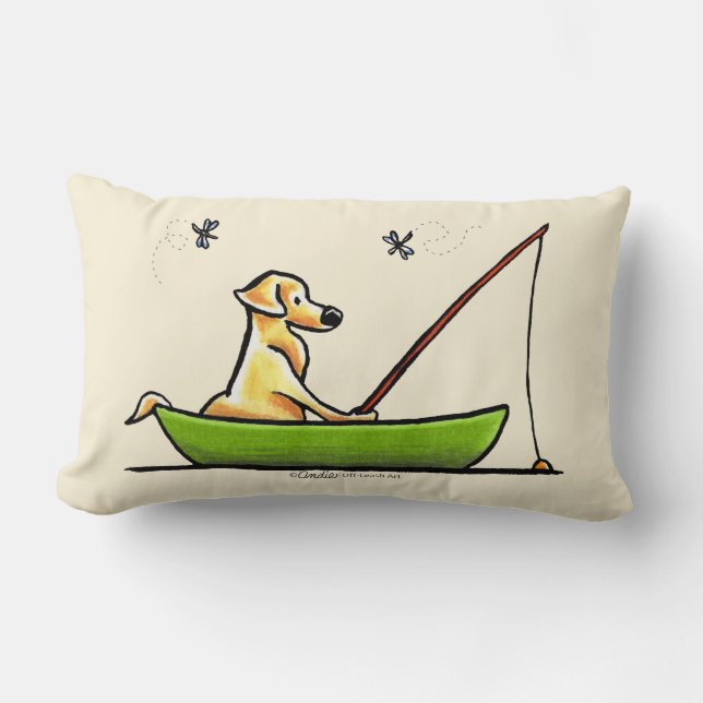 Gelbe Labrador Fischen Lendenkissen (Vorderseite)