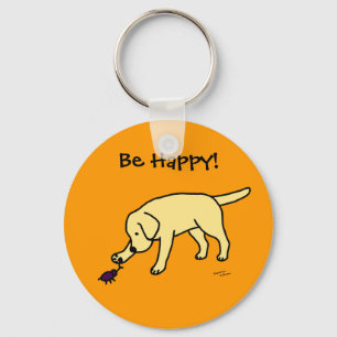 Gelbe Labrador Friendly Cartoon Labrador Schlüsselanhänger