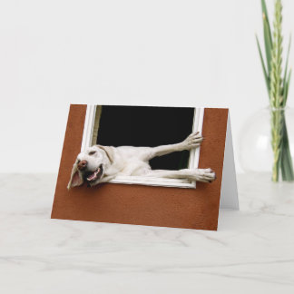 Gelbe Labrador-Grußkarte Karte