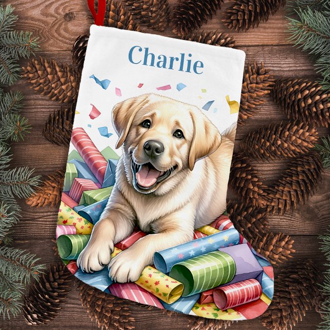 Gelbe Labrador Haustier Hund Happy Niedlich Labrad Kleiner Weihnachtsstrumpf (Von Creator hochgeladen)