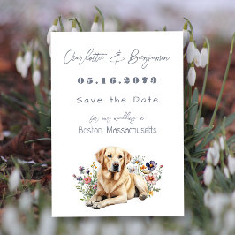 Gelbe Labrador Hund Hochzeit Speichern Sie die Dat Save The Date