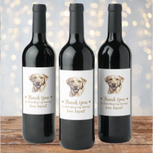 Gelbe Labrador Hund ich tue zu Hochzeit Weinetiket