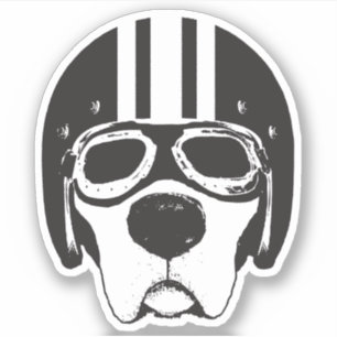 Gelbe Labrador Hund in Helmet & Goggles Vinyl Stic Aufkleber