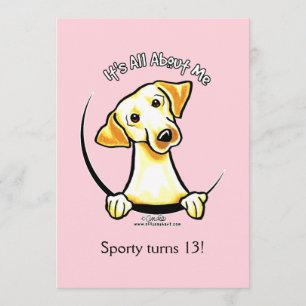 Gelbe Labrador IAAM Girl Birthday Party Einladung