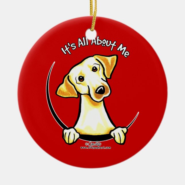 Gelbe Labrador ist alles über mich Keramik Ornament (Vorne)