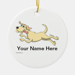 Gelbe Labrador Keramik Ornament