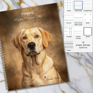Gelbe Labrador Labrador Retriever Personalisiert Notizbuch