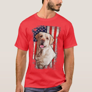 Gelbe Labrador-Labradore Patriotische Amerikanisch T-Shirt