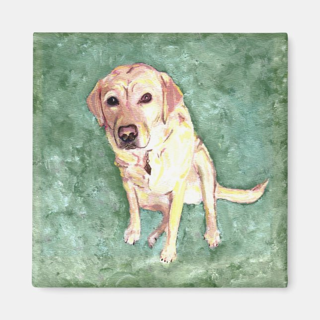 Gelbe Labrador Magnet (Vorne)