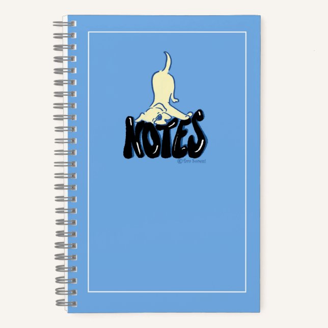 Gelbe Labrador Notes Blue Custom Notizbuch (Vorderseite)