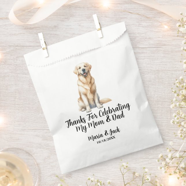 Gelbe Labrador Personalisierter Haustier Hochzeits Geschenktütchen (Ausgeschnitten)
