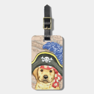 Gelbe Labrador Pirate Luggage Tag Gepäckanhänger